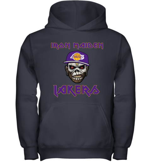 3mxd nba los angeles lakers iron maiden rock band music basketball youth hoodie 43 front navy