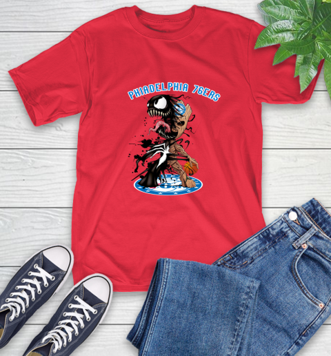 NBA Philadelphia 76ers Basketball Venom Groot Guardians Of The Galaxy T-Shirt 10