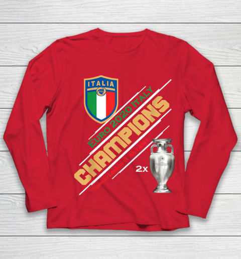 Italy Champions 2020 Euro Forza Azzurri Italia Football Youth Long Sleeve 8