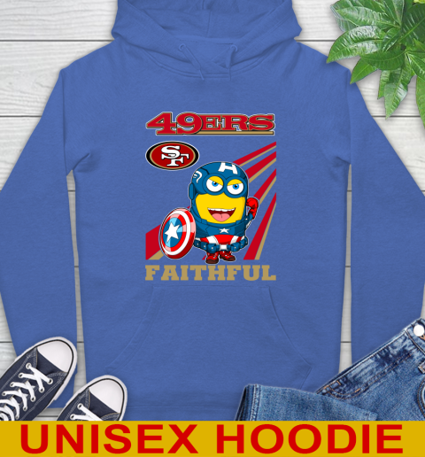 NFL Football San Francisco 49ers Captain America Marvel Avengers Minion Faithful Shirt Hoodie 9