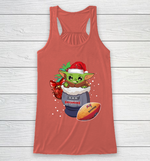 Tampa Bay Buccaneers Christmas Baby Yoda Star Wars Funny Happy NFL Racerback Tank 4