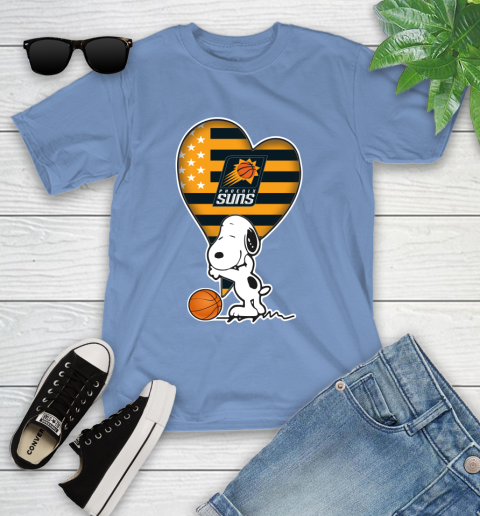 Phoenix Suns NBA Basketball The Peanuts Movie Adorable Snoopy Youth T-Shirt 11