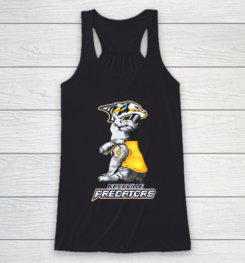 NHL My Cat Loves Nashville Predators Hockey Racerback Tank