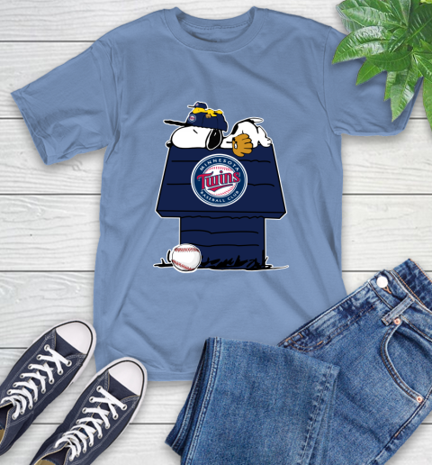 MLB Minnesota Twins Snoopy Woodstock The Peanuts Movie Baseball T Shirt T-Shirt 11