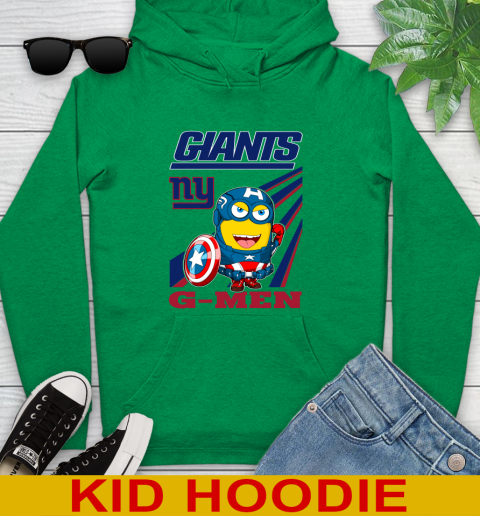 NFL Football New York Giants Captain America Marvel Avengers Minion Shirt Youth Hoodie 8
