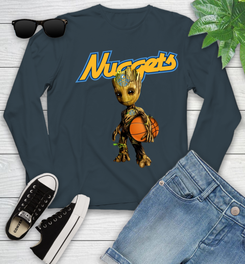 Denver Nuggets NBA Basketball Groot Marvel Guardians Of The Galaxy Youth Long Sleeve 8
