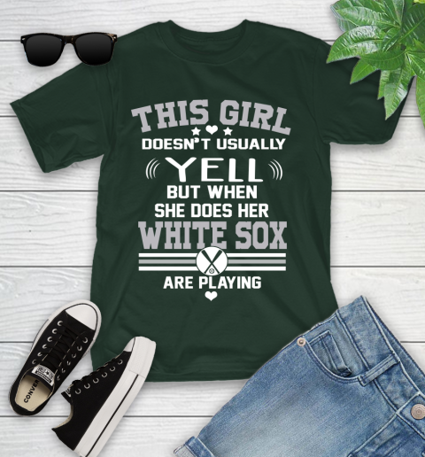 Chicago White Sox MLB Baseball I Yell When My Team Is Playing Youth T-Shirt 5