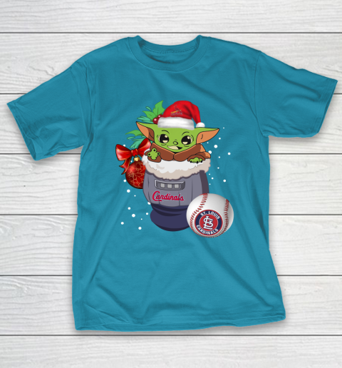 St.Louis Cardinals Christmas Baby Yoda Star Wars Funny Happy MLB T-Shirt 8