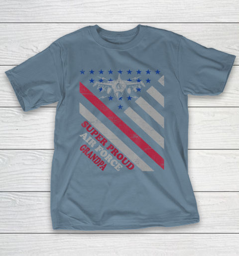 GrandFather gift shirt Vintage Flag American Veteran Super Proud Air Force Grandpa T Shirt T-Shirt 16