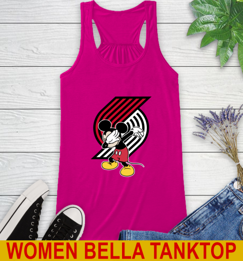 Portland Trail Blazers NBA Basketball Dabbing Mickey Disney Sports Racerback Tank 8