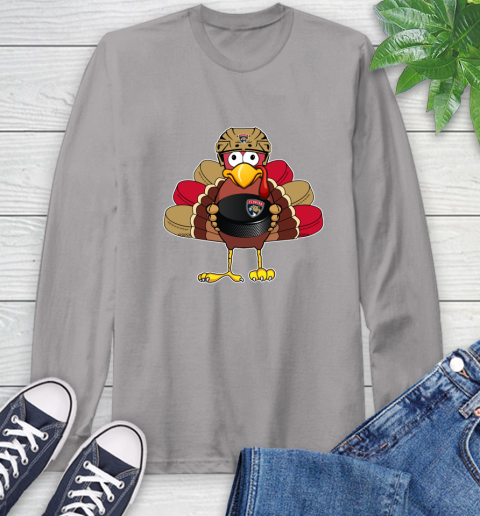 Florida Panthers Turkey Thanksgiving Day Long Sleeve T-Shirt 6