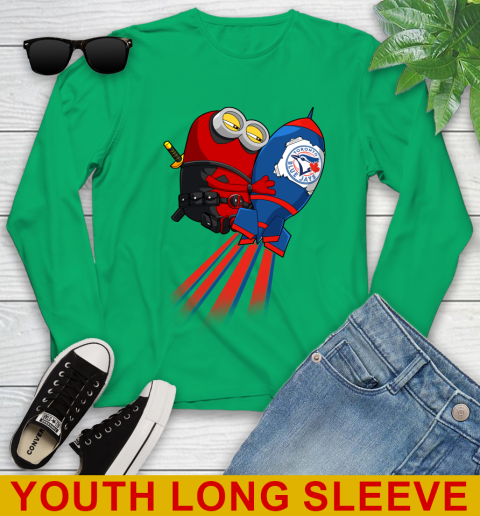 MLB Baseball Toronto Blue Jays Deadpool Minion Marvel Shirt Youth Long Sleeve 7