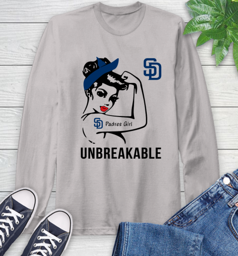 MLB San Diego Padres Girl Unbreakable Baseball Sports Long Sleeve T-Shirt 11