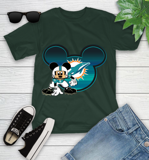 NFL Miami Dolphins Mickey Mouse Disney Football T Shirt Youth T-Shirt 17