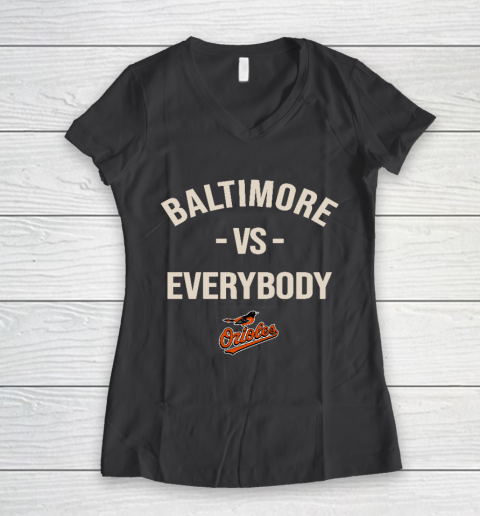 Baltimore Orioles Vs Everybody Women's V-Neck T-Shirt 6