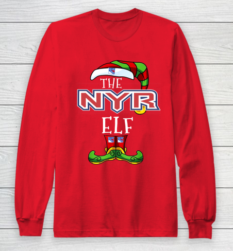 New York Rangers Christmas ELF Funny NHL Long Sleeve T-Shirt 7