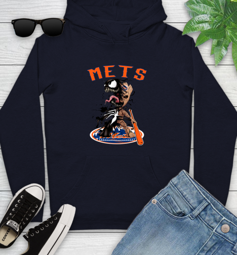 MLB New York Mets Baseball Venom Groot Guardians Of The Galaxy Youth Hoodie 4