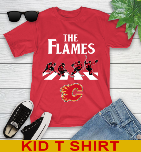 NHL Hockey Calgary Flames The Beatles Rock Band Shirt Youth T-Shirt 11