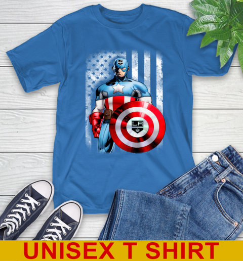 Los Angeles Kings NHL Hockey Captain America Marvel Avengers American Flag Shirt T-Shirt 11