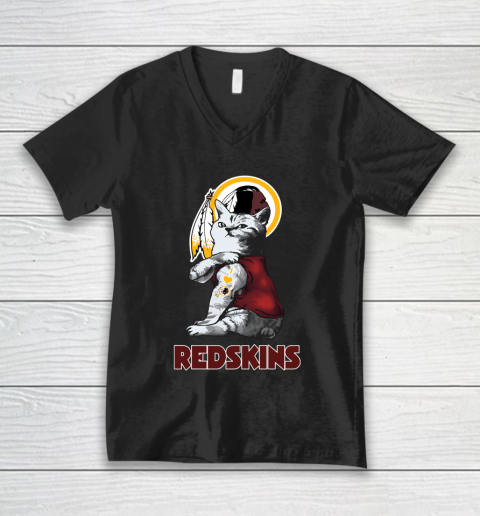 NFL Football My Cat Loves Washington Redskins V-Neck T-Shirt