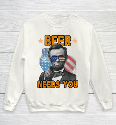 Beer Lover Shirt 4th Of July Beer Lincoln Usa Merica Youth Sweatshirt