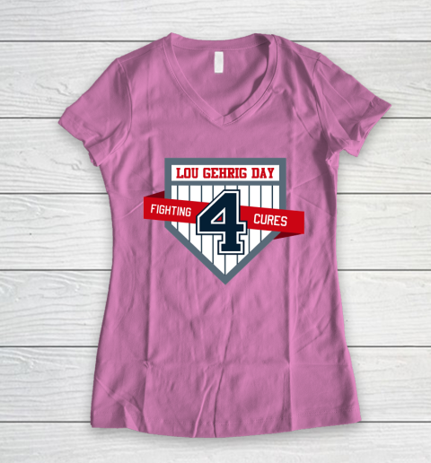 Lou Gehrig Day Women's V-Neck T-Shirt 8