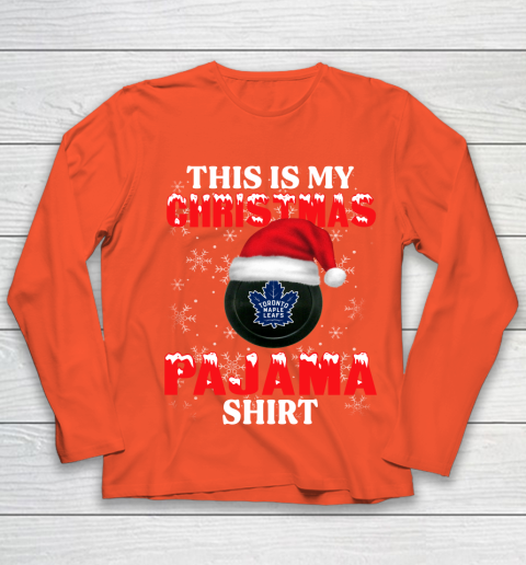 Toronto Maple Leafs This Is My Christmas Pajama Shirt NHL Youth Long Sleeve 3