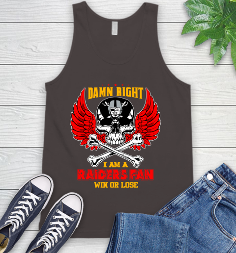 NFL Damn Right I Am A Oakland Raiders Win Or Lose Skull Football Sports Tank Top 6