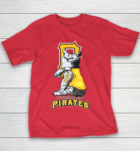 MLB Baseball My Cat Loves Pittsburgh Pirates Youth T-Shirt 7