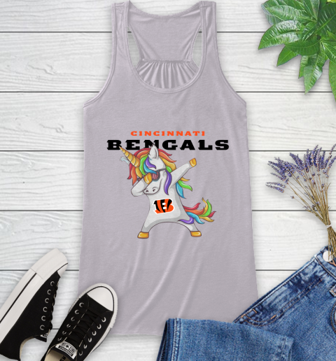 Cincinnati Bengals NFL Football Funny Unicorn Dabbing Sports Racerback Tank 5