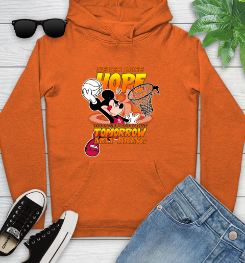 Houston Rockets NBA Basketball Mickey Disney Never Lose Hope Youth Hoodie 4
