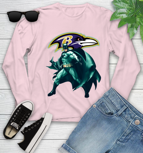 NFL Batman Football Sports Baltimore Ravens Youth Long Sleeve 10