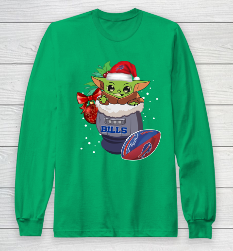 Buffalo Bills Christmas Baby Yoda Star Wars Funny Happy NFL Long Sleeve T-Shirt 7