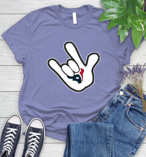 Houston Texans NFL Football Mickey Rock Hand Disney Women's T-Shirt 11