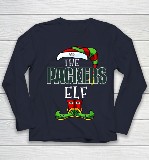 Green Bay Packers Christmas ELF Funny NFL Youth Long Sleeve 2