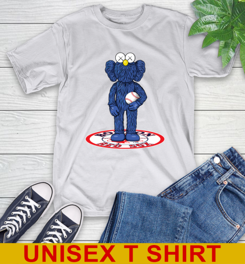 MLB Baseball Boston Red Sox Kaws Bff Blue Figure Shirt T-Shirt 12