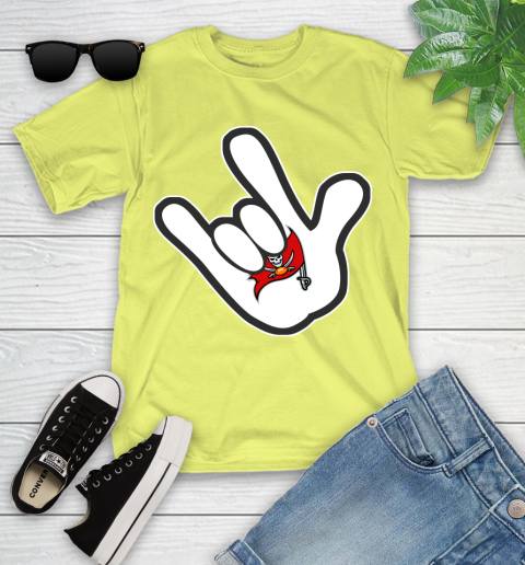 Tampa Bay Buccaneers NFL Football Mickey Rock Hand Disney Youth T-Shirt 8