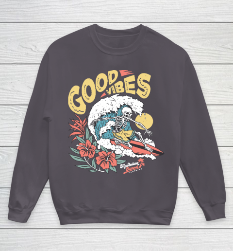 Good Vibes Skeleton Surfer Youth Sweatshirt 5