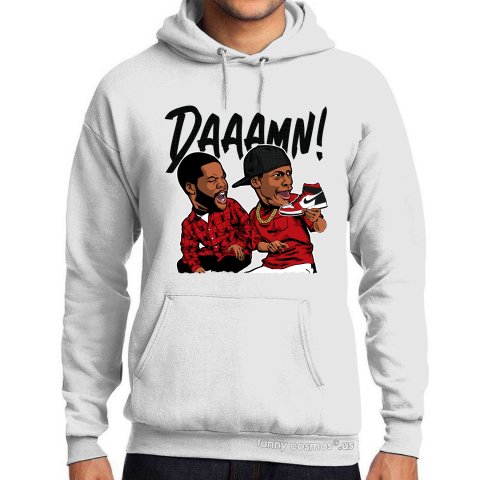 Air Jordan 1 Satin Snakeskin Matching Sneaker Shirt Daaamn Meme Black White And Red Sneaker White Tshirt