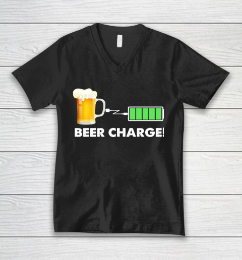 Beer Lover Funny Shirt Beer Charge V-Neck T-Shirt