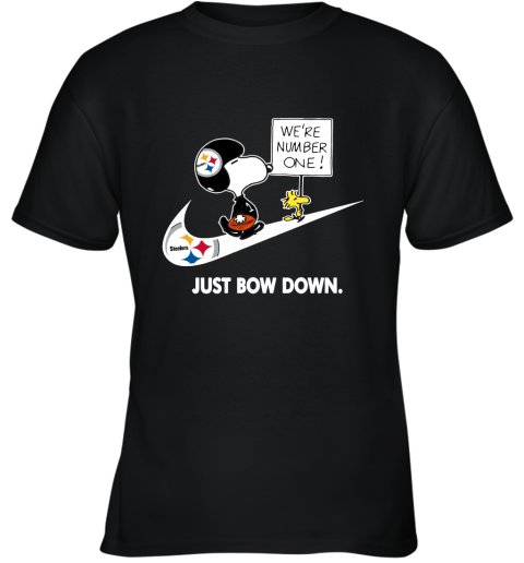 Pittsburgh Steelers Are Number One – Just Bow Down Snoopy Youth T-Shirt