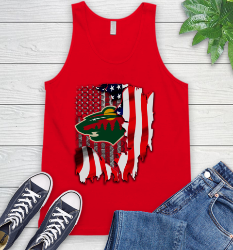 Minnesota Wild NHL Hockey American Flag Tank Top 5