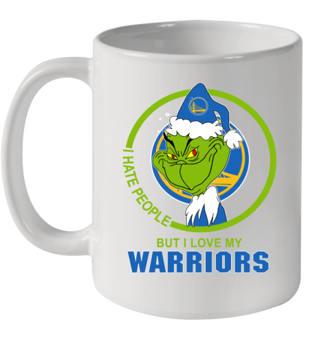 Golden State Warriors NBA Christmas Grinch I Hate People But I Love My Favorite Basketball Team Ceramic Mug 11oz