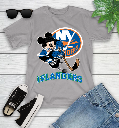 NHL New York Islanders Mickey Mouse Disney Hockey T Shirt Youth T-Shirt 4