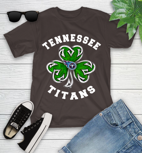 NFL Tennessee Titans Three Leaf Clover St Patrick's Day Football Sports Youth T-Shirt 7