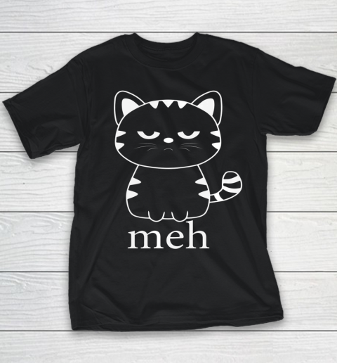 MEH CAT Shirt Funny Sarcastic Gift for Cat Lovers Halloween Youth T-Shirt