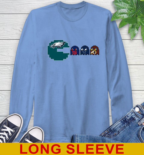 Philadelphia Eagles NFL Football Pac Man Champion Long Sleeve T-Shirt 11