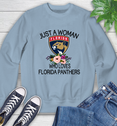 NHL Just A Woman Who Loves Florida Panthers Hockey Sports Sweatshirt 5