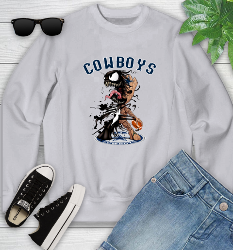NFL Dallas Cowboys Football Venom Groot Guardians Of The Galaxy Youth Sweatshirt 4