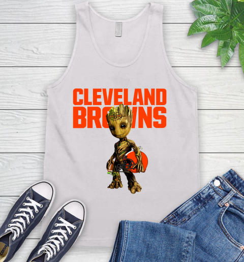 Cleveland Browns NFL Football Groot Marvel Guardians Of The Galaxy Tank Top